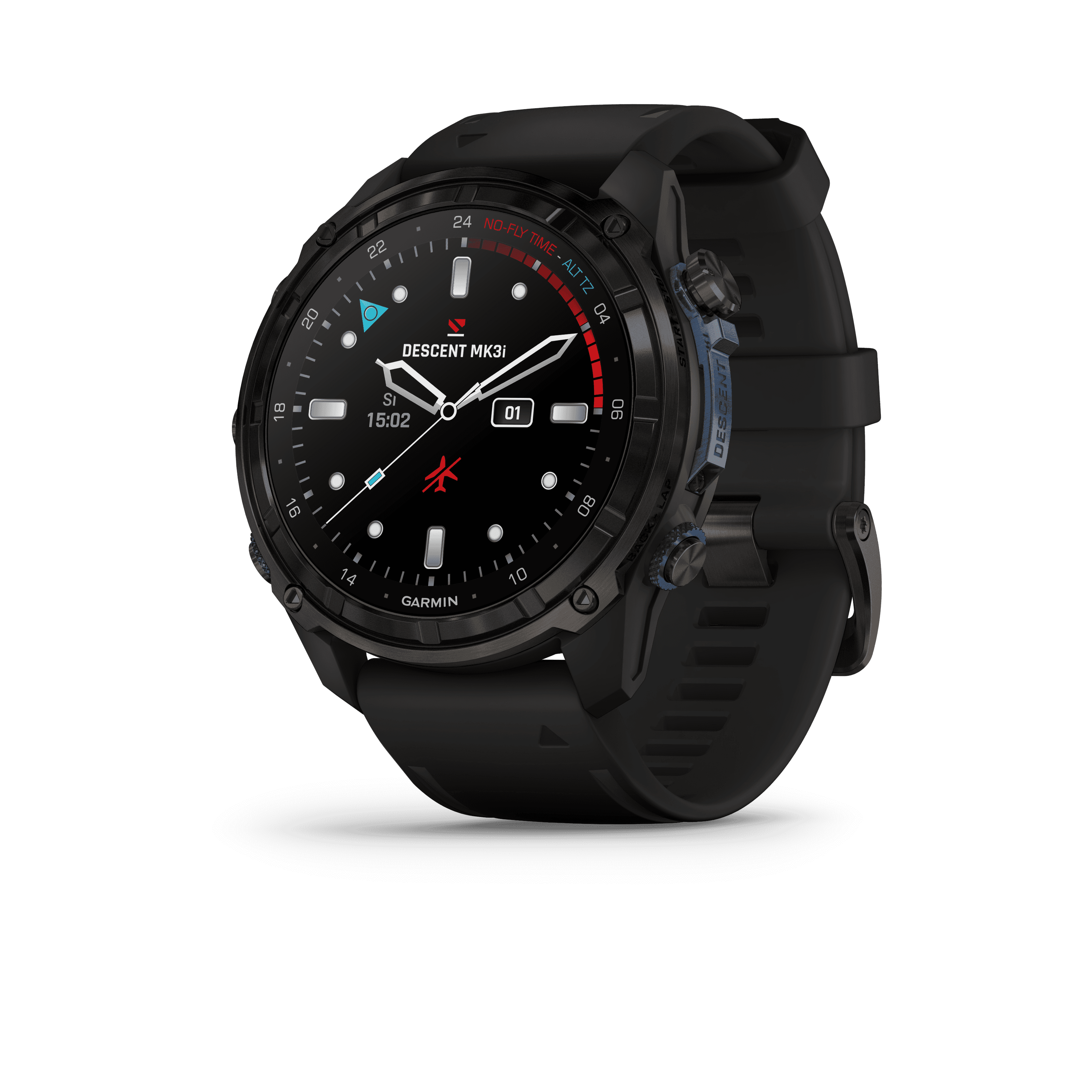 Garmin Descent MK3i - 51 mm Black Silicone Strap