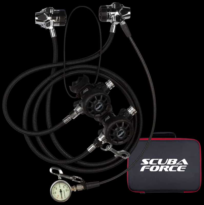 Conjunto de Reguladores Scuba Force Black Devil Twin Tec I
